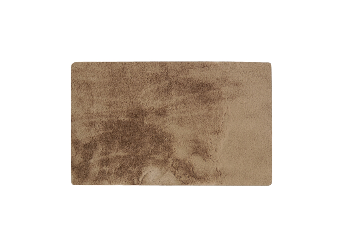 Home Decor Classic Faux Rabbit Rectangular Rug | 1-Piece | Taupe | 3'x5'