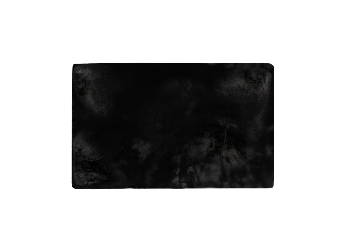 Home Decor Classic Faux Rabbit Rectangular Rug | 1-Piece | Black | 3'x5'