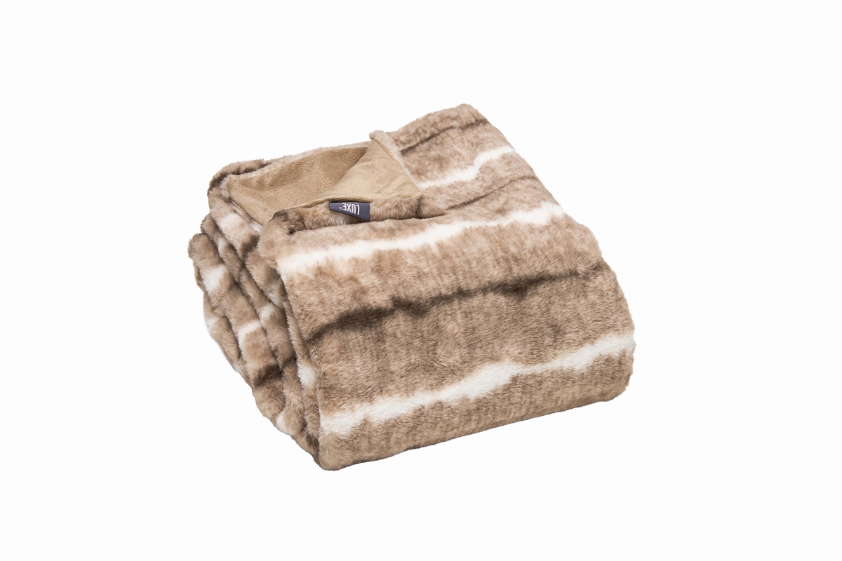 Home Decor Classic Faux Fur Throw | 1-Piece | Beige Rabbit | 50'x60'