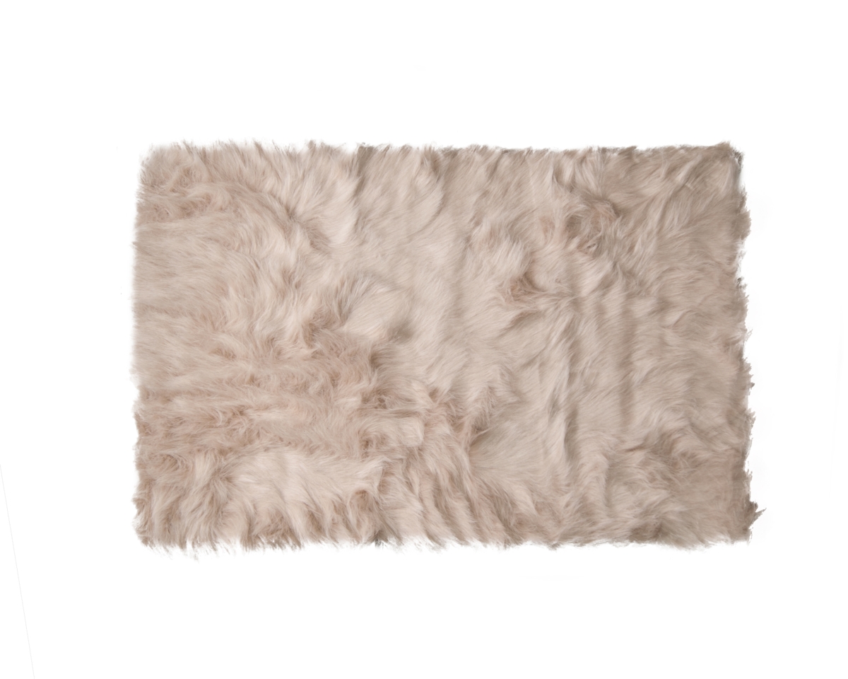 Home Decor Hudson Faux Sheepskin Single Rug | 1-Piece | Taupe | 2'x3'