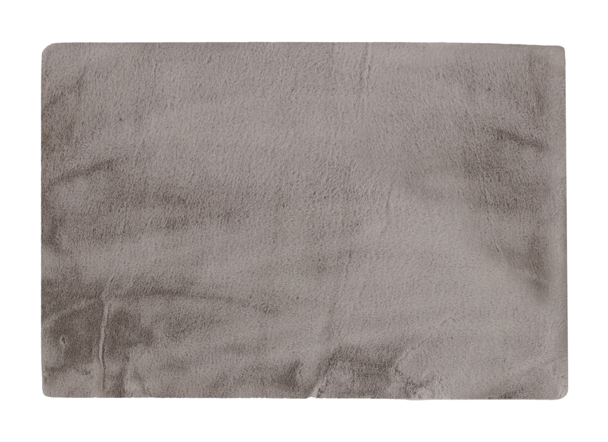 Home Decor Classic Faux Rabbit Rectangular Rug | 1-Piece | Grey | 5'x8'