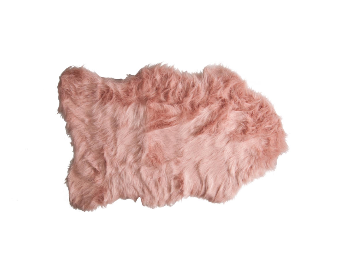 Home Decor Gordon Faux Sheepskin Single Rug | 1-Piece | Dusty rose | 2'x3'