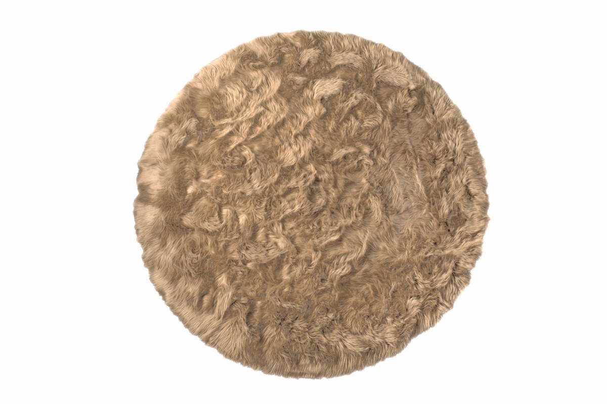 Home Decor Arlington Faux Sheepskin Circular Rug | 1-Piece | Tan | 6'