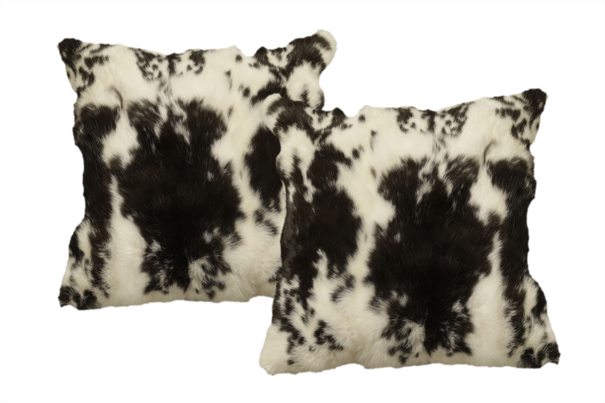 Picture of Natural 331410053633 Natural Home Decor Classic Rabbit Pillow | 2-Piece | Black/white | 18&apos;x18&apos;