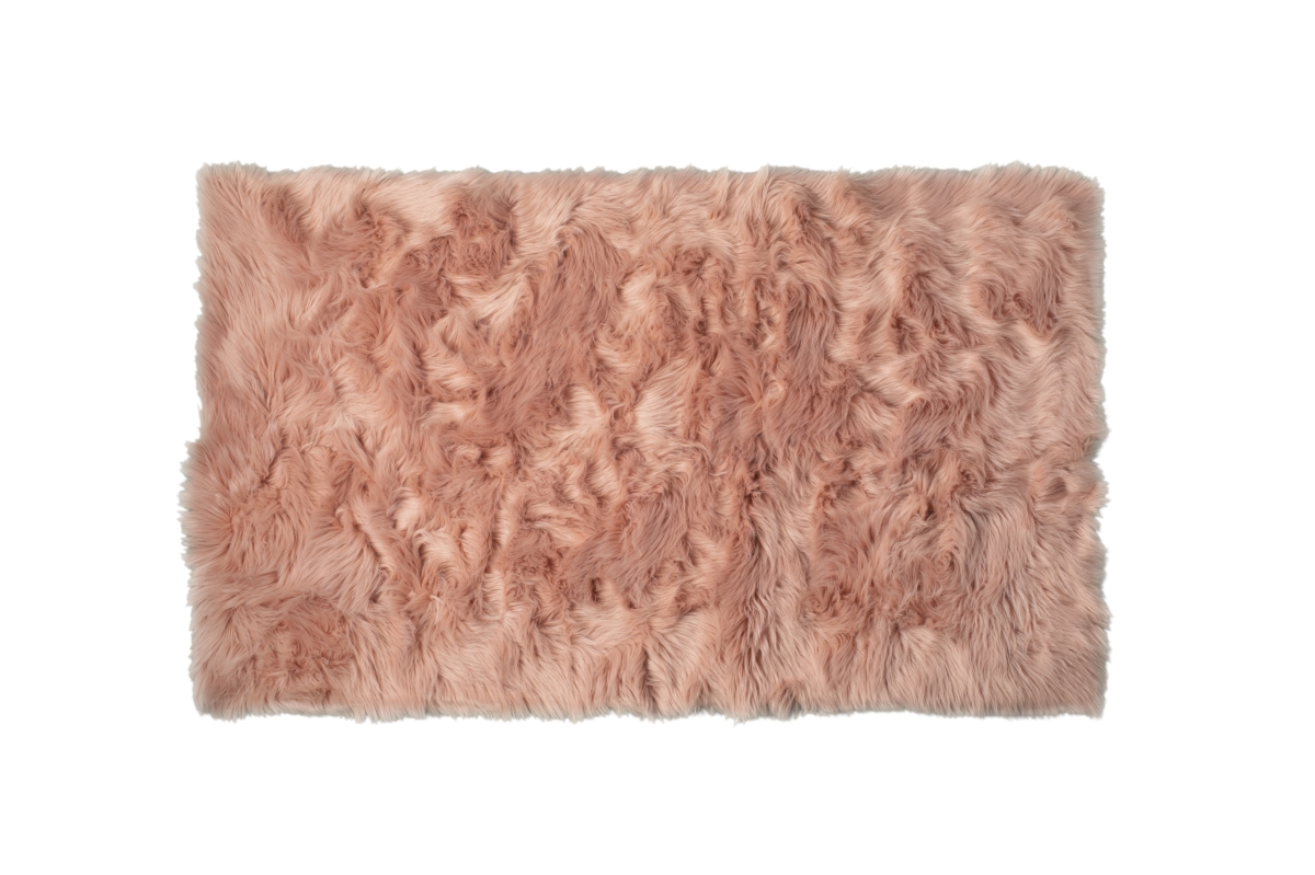 Home Decor Hudson Faux Sheepskin Trio Rug | 1-Piece | Dusty rose | 3'x5'