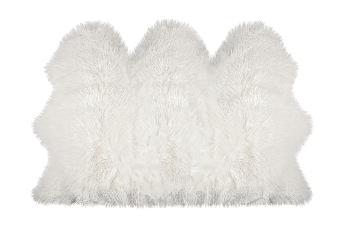 Home Decor Gordon Faux Sheepskin Trio Rug | 1-Piece | Off-white | 3'x5'