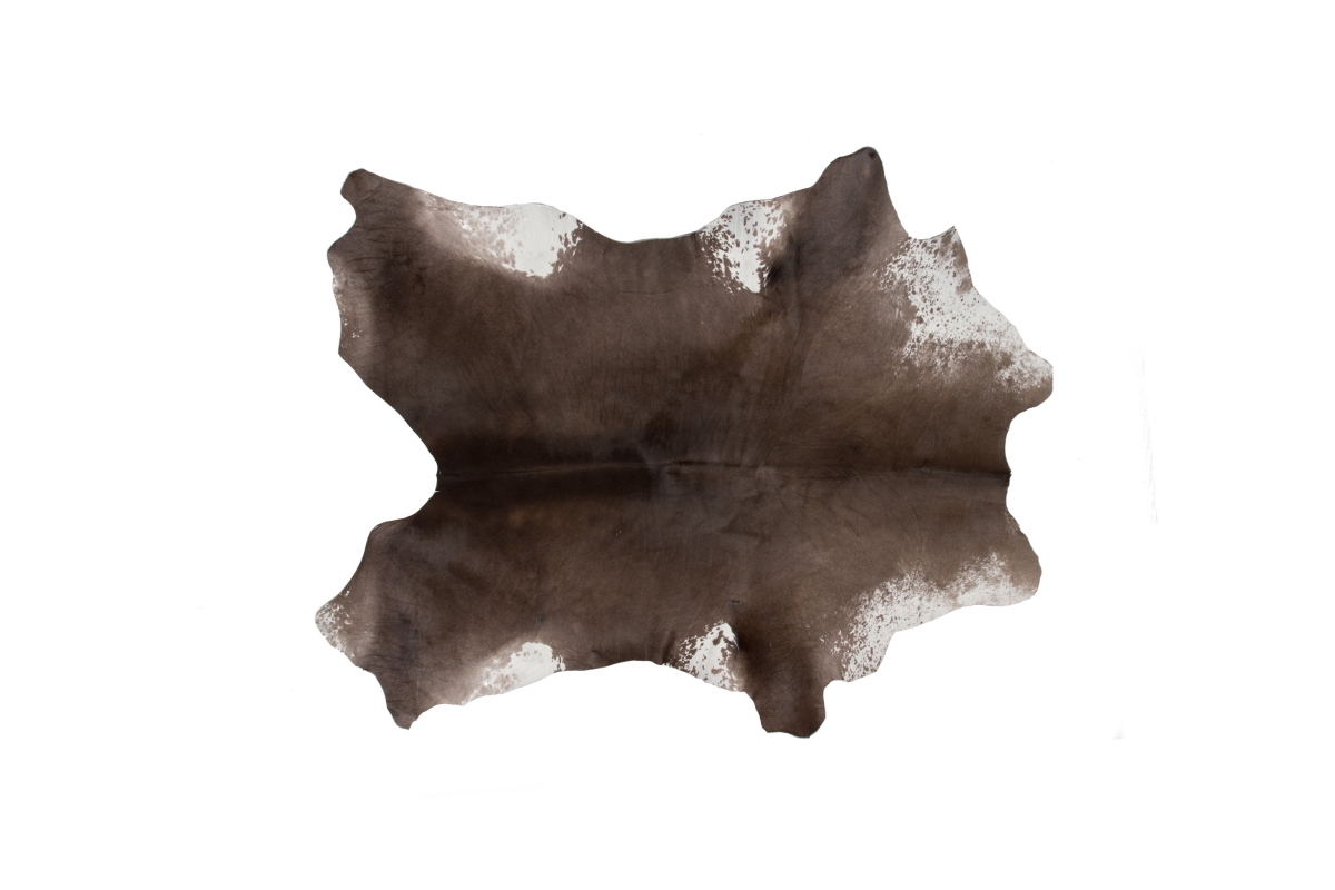 676685035271 Home Decor Classic Calfskin Throw Rug | 1-Piece | Taupe & white | 2'x3'