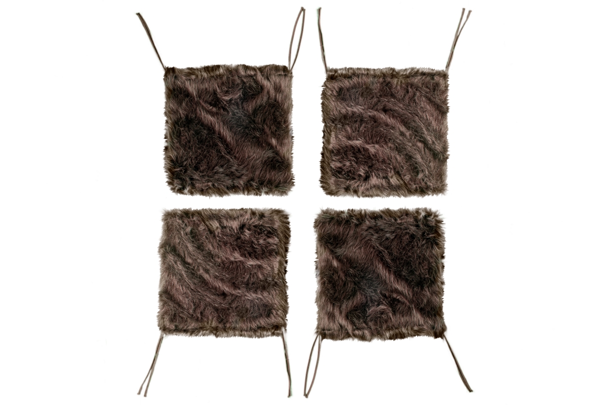 Home Decor Laredo Faux Sheepskin Chair Pad | 4-Piece | Chocolate | 17'x17'