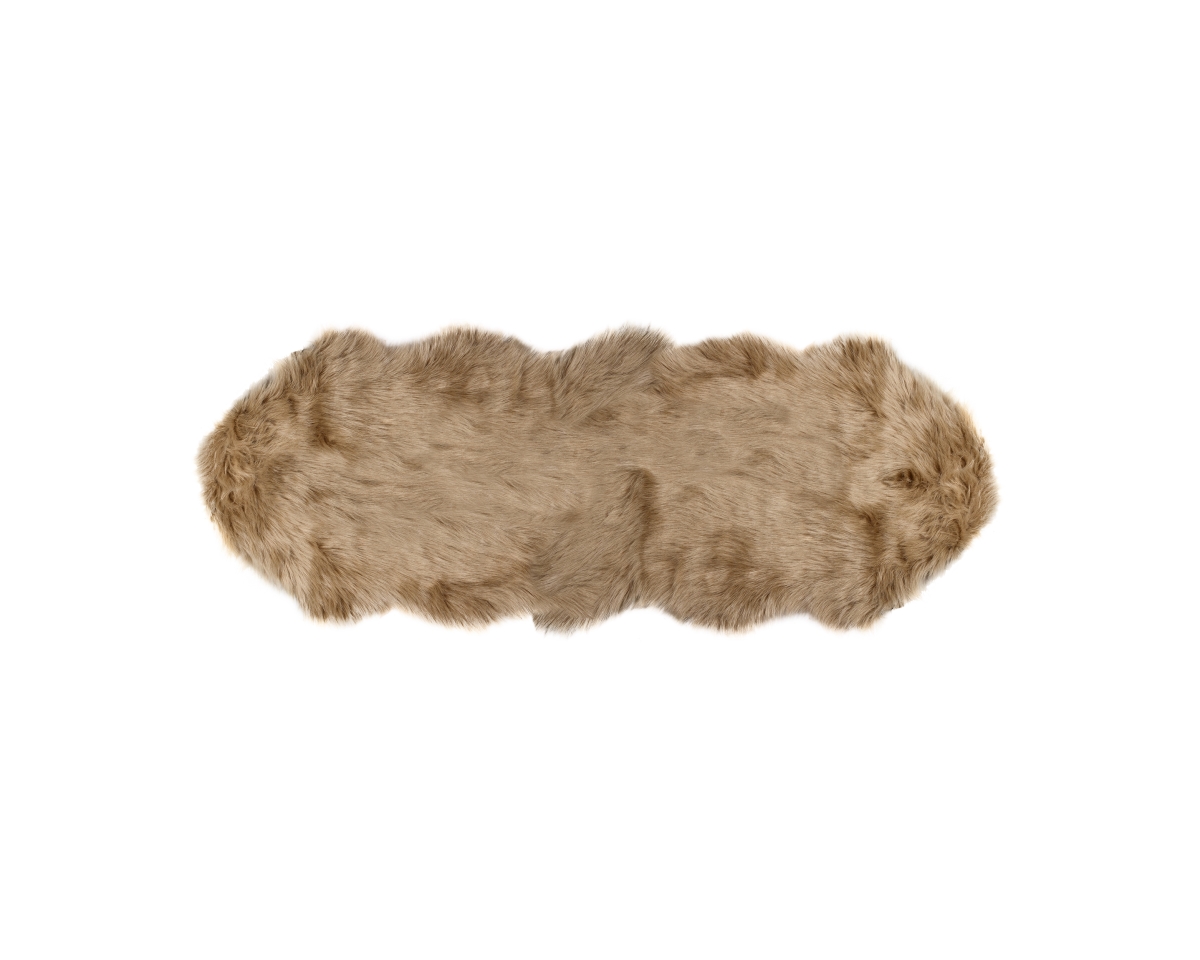 Home Decor Gordon Faux Sheepskin Double Rug | 1-Piece | Tan | 2'x6'