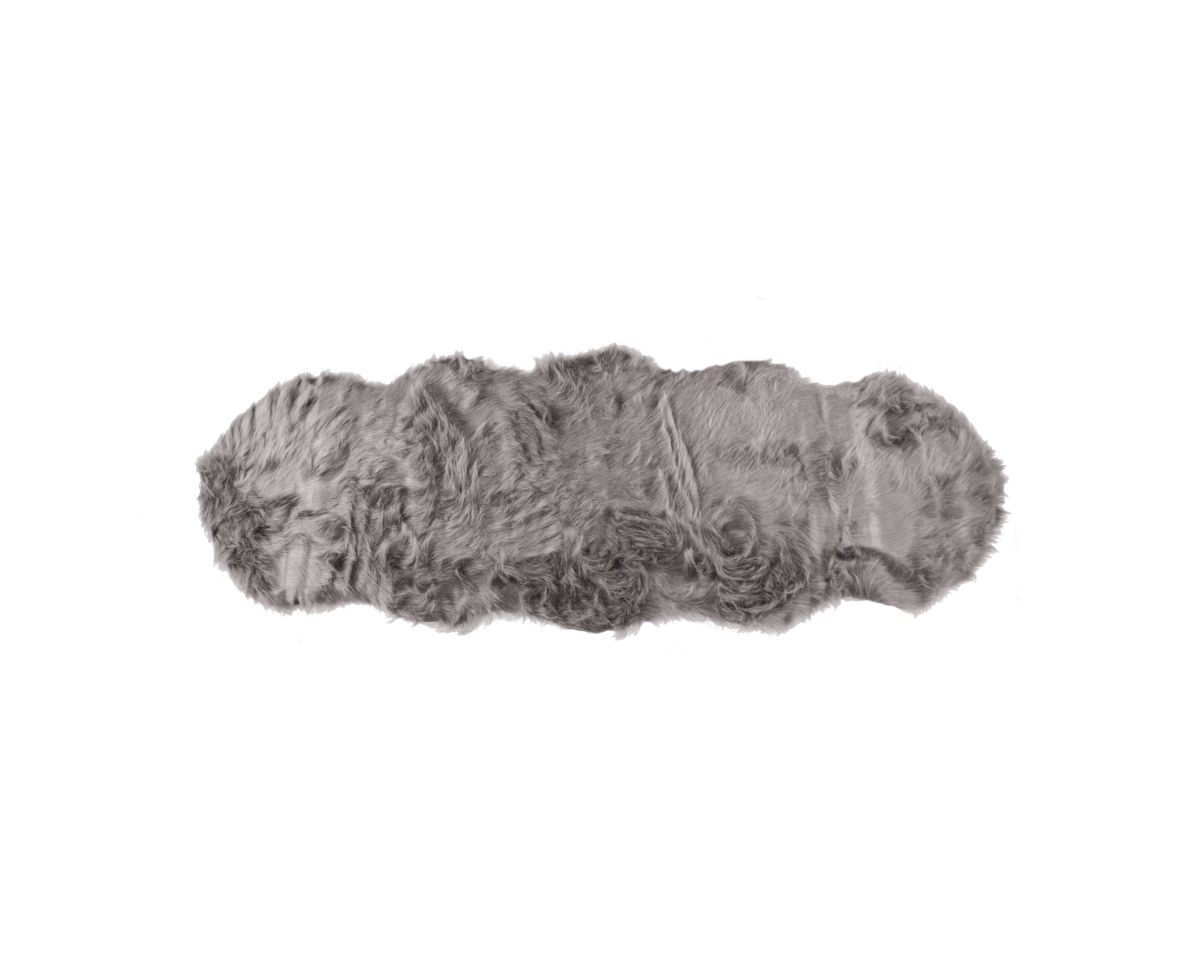 Home Decor Gordon Faux Sheepskin Double Rug | 1-Piece | Grey | 2'x6'