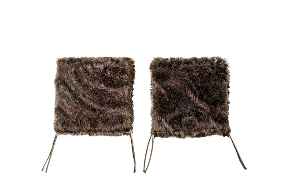 Home Decor Laredo Faux Sheepskin Chair Pad | 2-Piece | Chocolate | 17'x17'