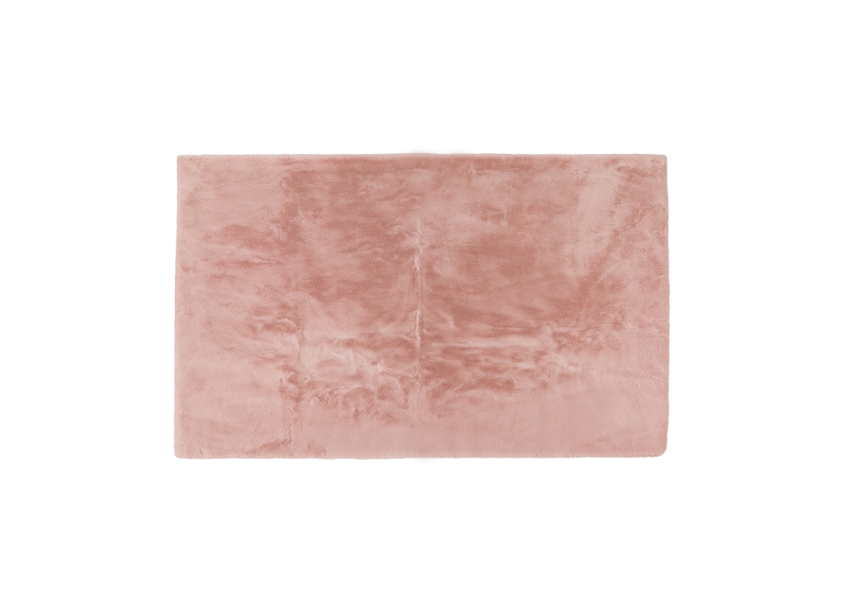 676685051271 Home Decor Classic Faux Rabbit Rectangular Rug | 1-Piece | Blush pink | 3'x5'