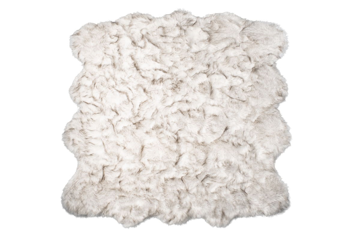 Home Decor Gordon Faux Sheepskin Octo Rug | 1-Piece | Gradient chocolate | 6'x6'