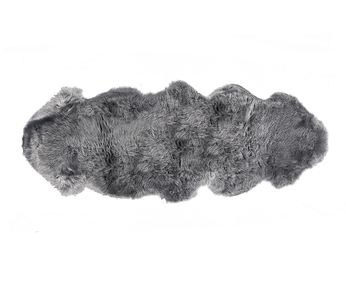 Home Decor Milan Sheepskin Double Rug | 1-Piece | Platinum (silver) | 2'x6'