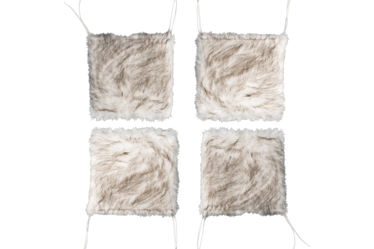 676685053367 Home Decor Laredo Faux Sheepskin Chair Pad | 4-Piece | Gradient chocolate | 17'x17'