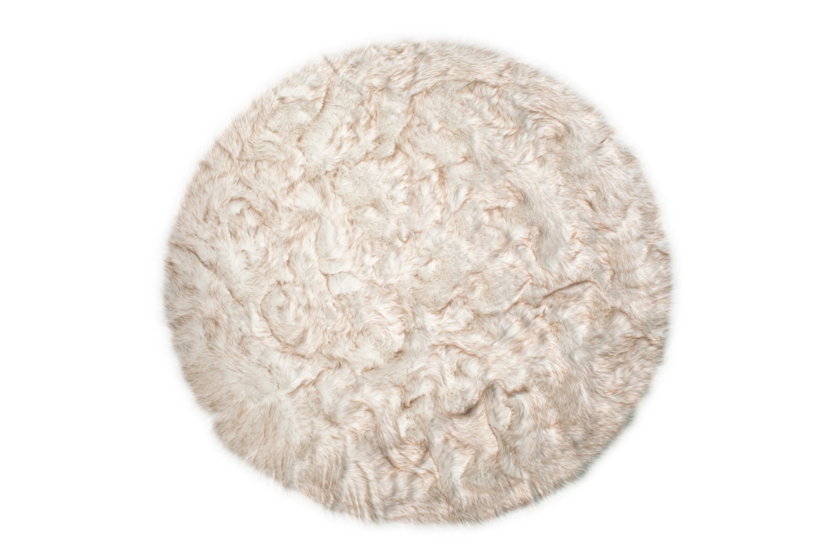 Home Decor Arlington Faux Sheepskin Circular Rug | 1-Piece | Gradient tan | 6'