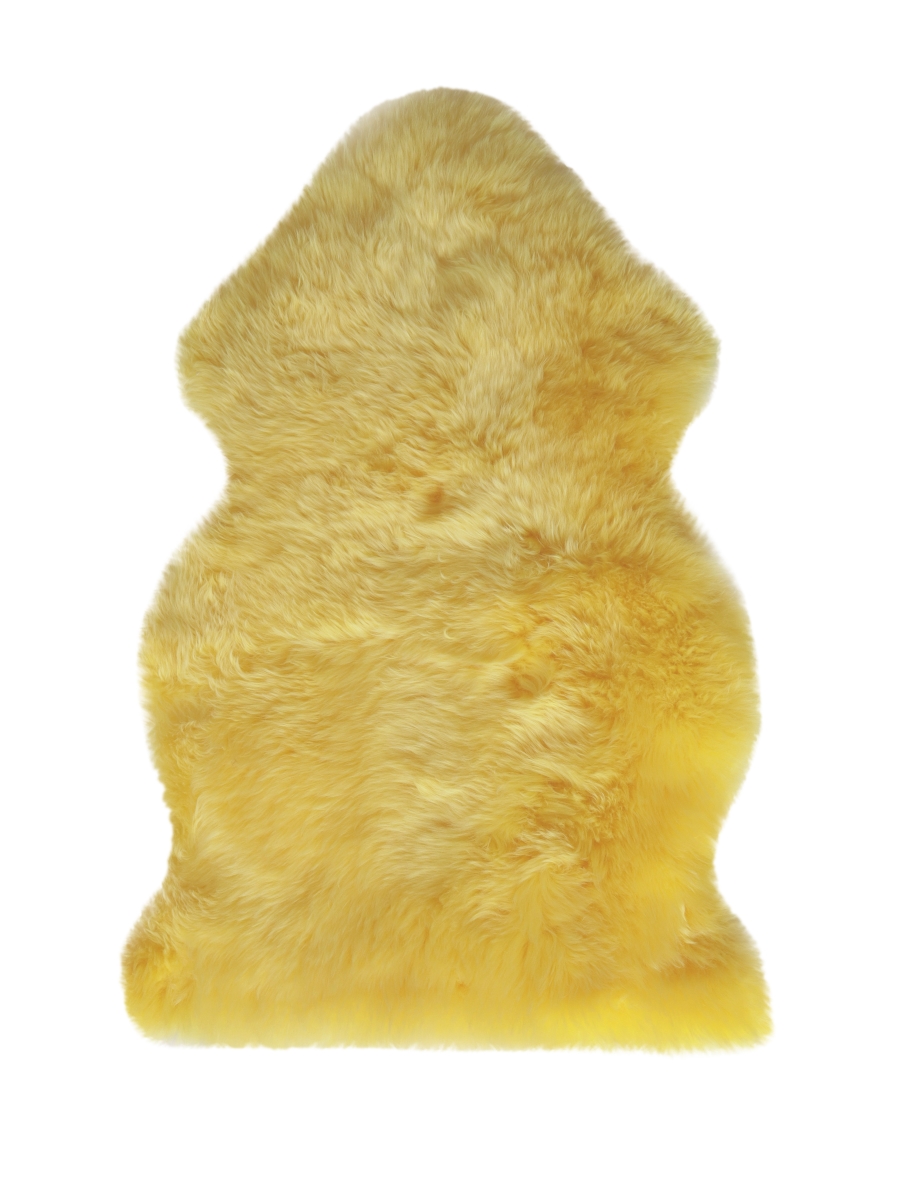 Home Decor Milan Sheepskin Single Rug | 1-Piece | Canary | 2'x3'