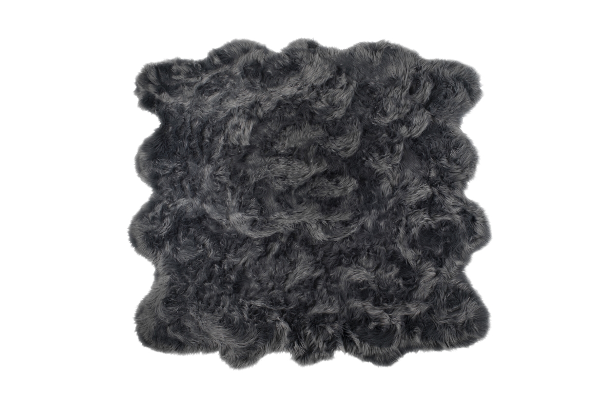 Home Decor Gordon Faux Sheepskin Octo Rug | 1-Piece | Grey | 6'x6'