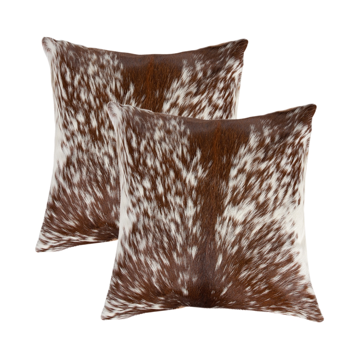 676685043795 Home Decor Torino Kobe Salt & Pepper Cowhide Pillow | 2-Piece | S&p brown & white | 18'x18'