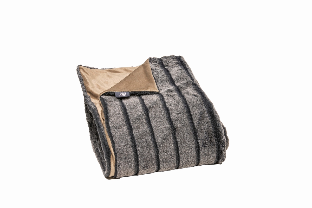 Home Decor Classic Faux Fur Throw | 1-Piece | Glacier grey | 50'x60'