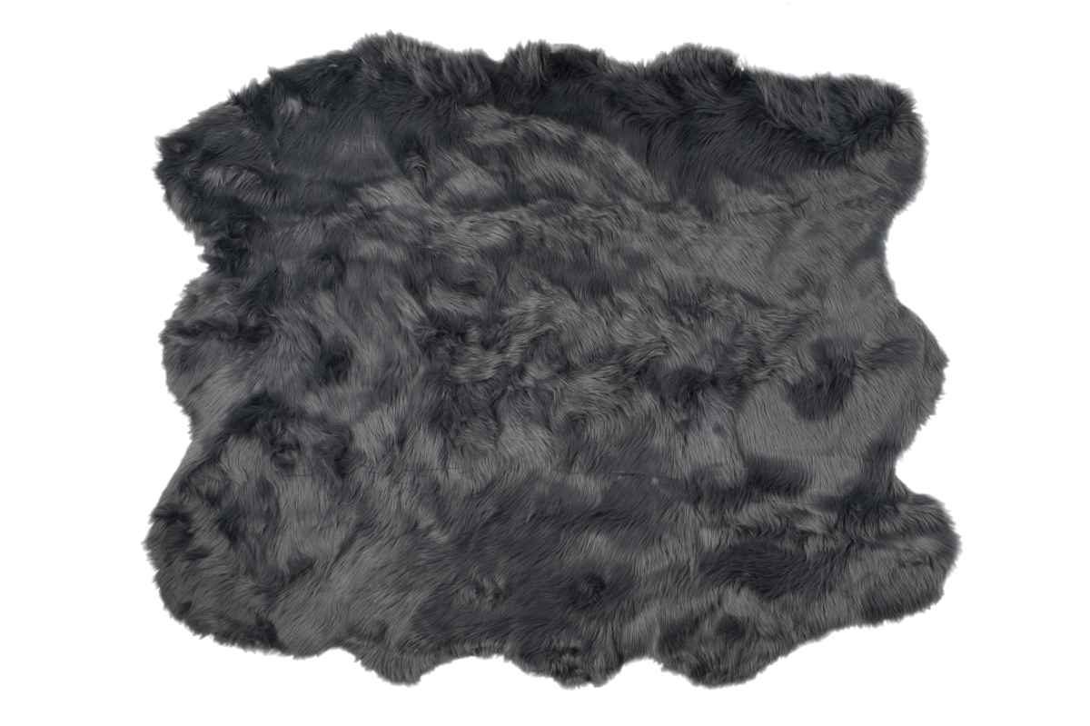 Home Decor Gordon Faux Sheepskin Sexto Rug | 1-Piece | Grey | 5'x6'