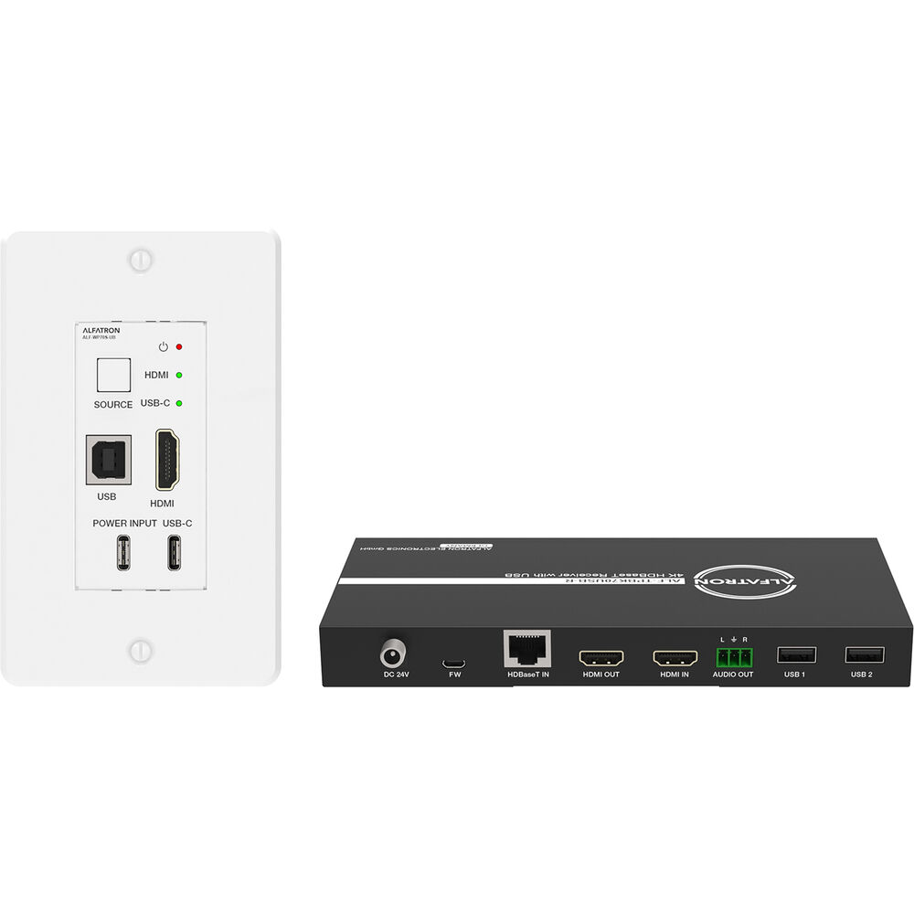 ALF-WP70S-UB 2 x 1 HDMI USB-C & USB-B Host Port & Auto Switching POE Receiver Kit