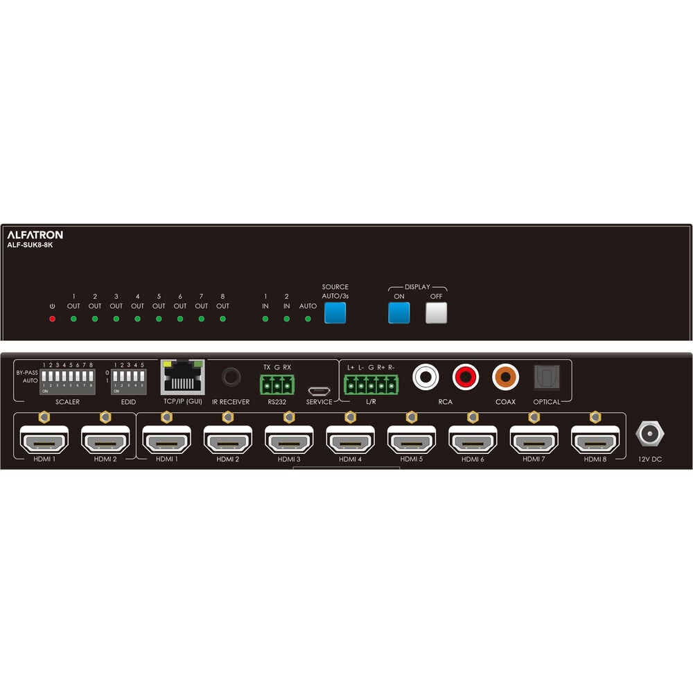 ALF-SUK8 8K 2x8 Distribution Amplifier with Auto Downscaling & Audio De-Embedder