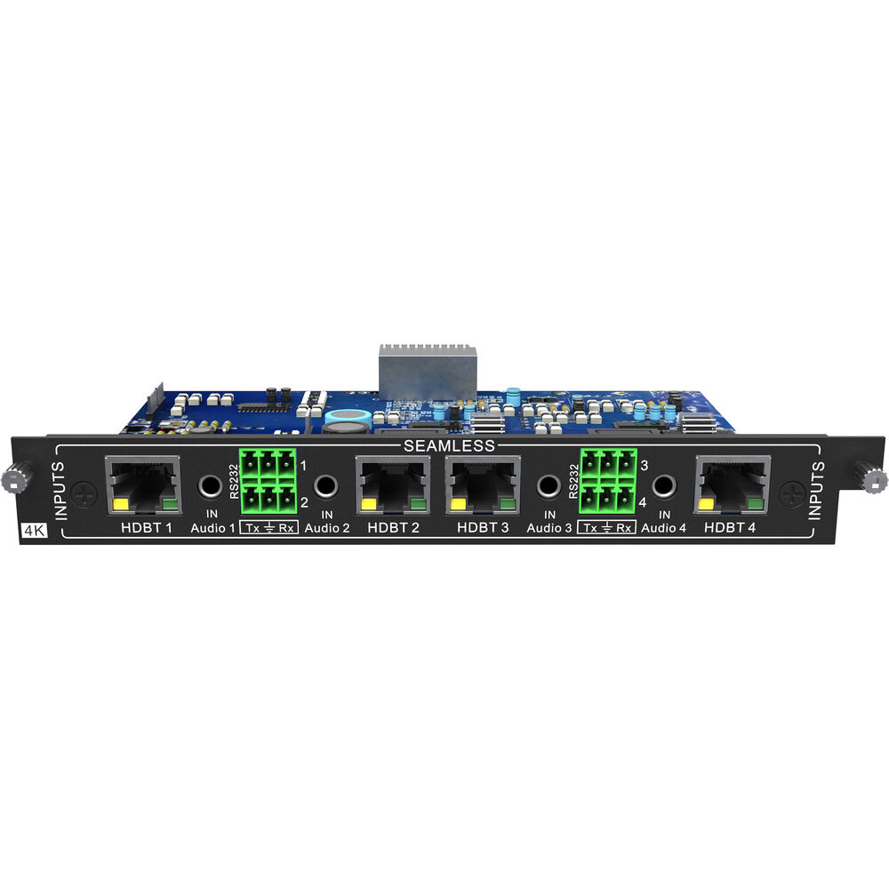 ALF-MMX-4I-BTS 1080P Seamless HD BaseT Input Card with 4 HD BaseT, 4 RS232 & 4 External Stereo Audio Ports - Excludes Transmitter