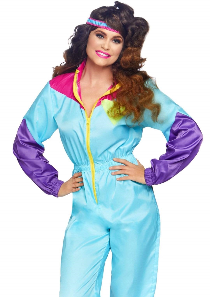 Picture of Leg Avenue 86813 10106 Awesome 80S Track Suit Costume&#44; Multi Color - Medium & Large