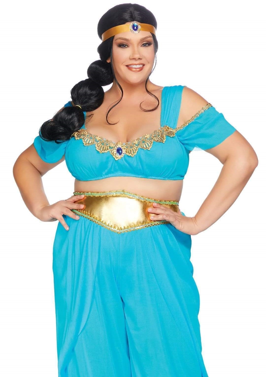 Picture of Leg Avenue 86818X 05509 Plus Sexy Desert Princess Costume&#44; Turquoise - 3XL & 4XL