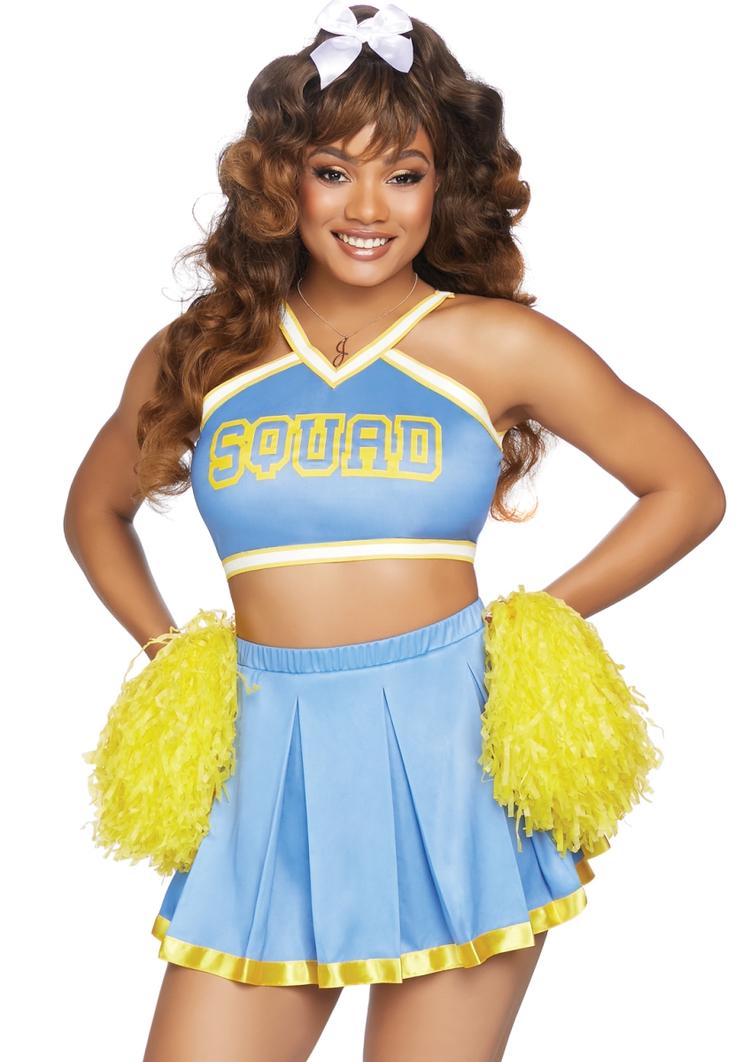 Picture of Leg Avenue 86822 26305 Womens Cheer Squad Cutie Costume&#44; Blue & Yellow - Small & Medium