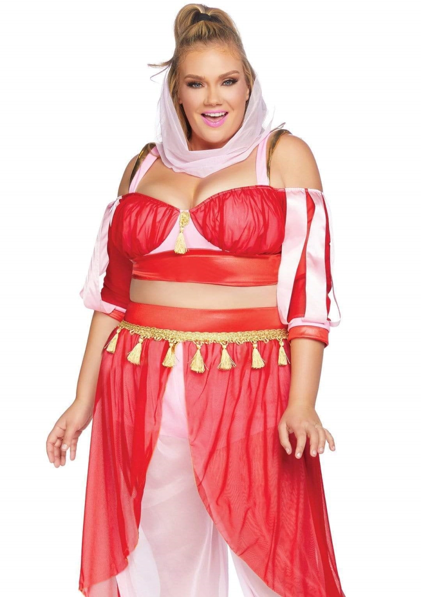 Picture of Leg Avenue 86859X 12209 Plus Dreamy Genie Costume&#44; Pink & Red - 3XL & 4XL
