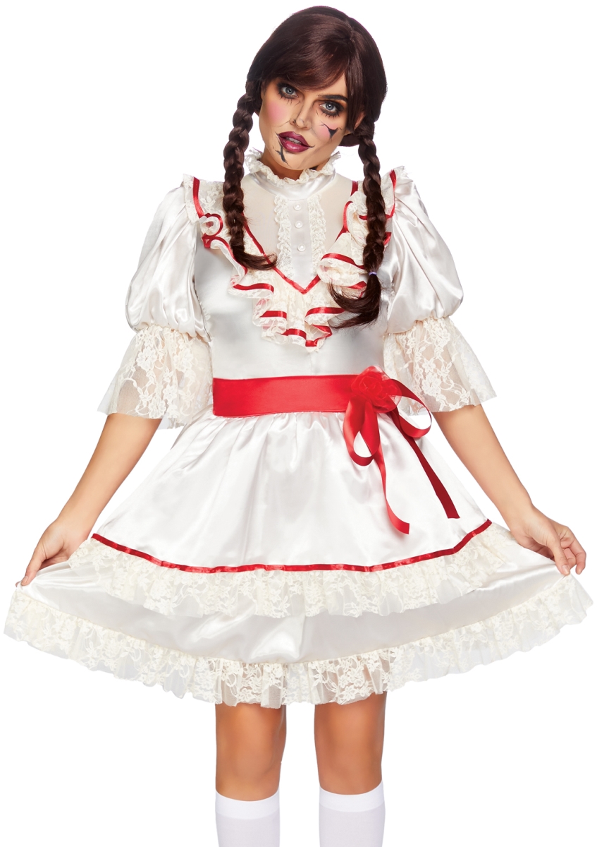 Picture of Leg Avenue 86867 02102 Womens Haunted Creepy Doll Costume, Off White - Medium
