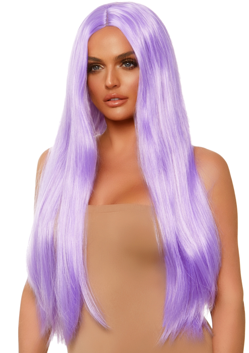 A2864 07622 Womens Long Straight Wig, Lavender - One Size