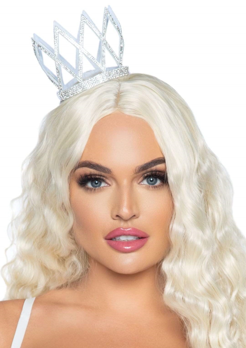 2769 02722 Rhinestone Crown Headband, Silver - One Size