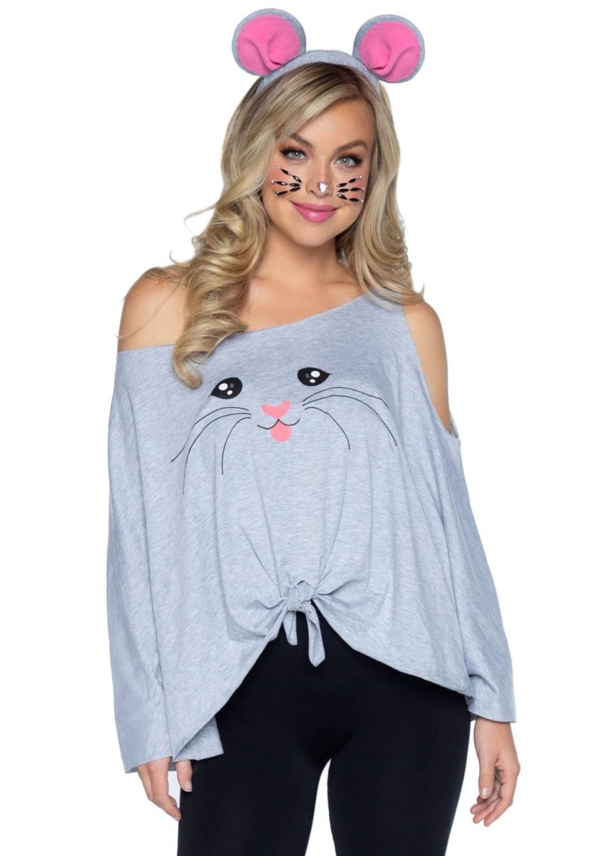 86900 02522 Mouse Costume Poncho Set, Grey - One Size