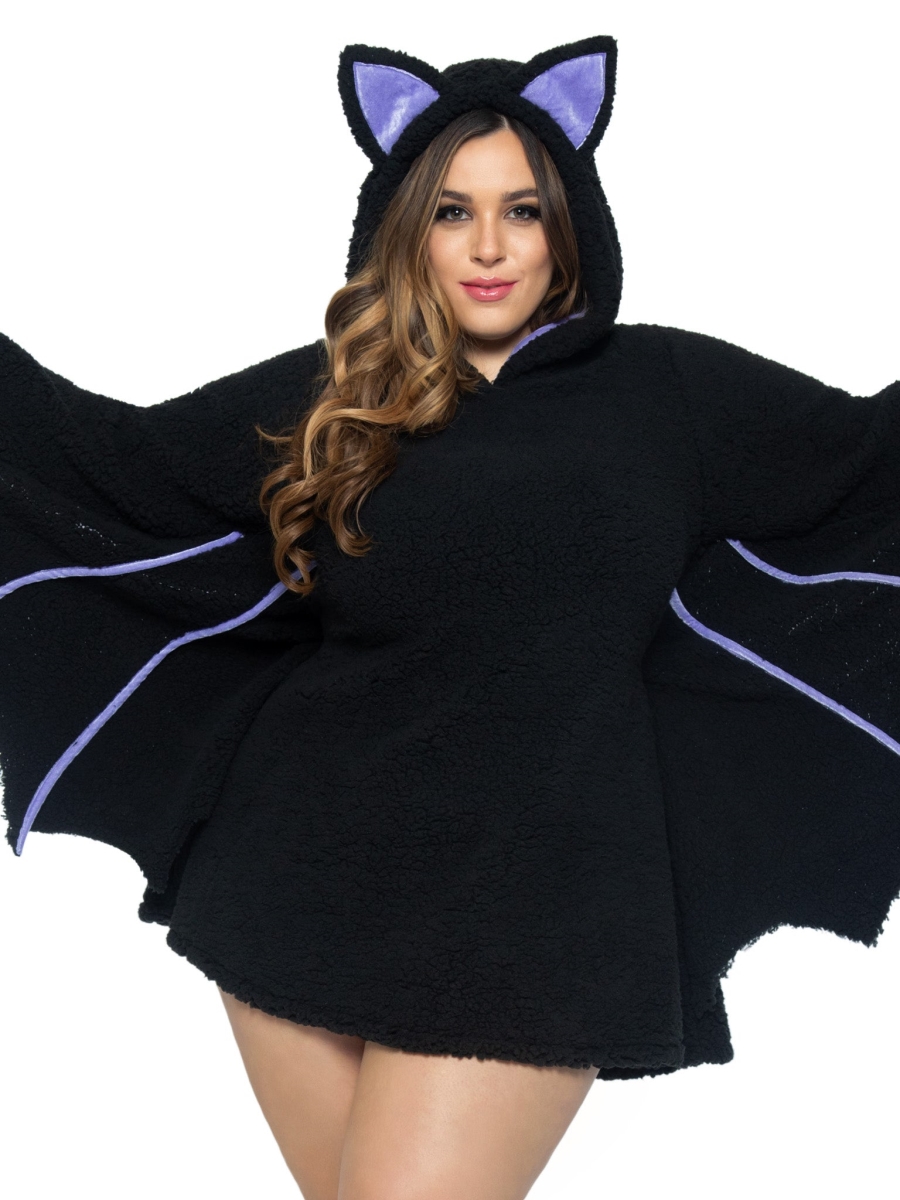 87084X 00108 Plus Moonlight Bat Costume, Black - 1X-2X