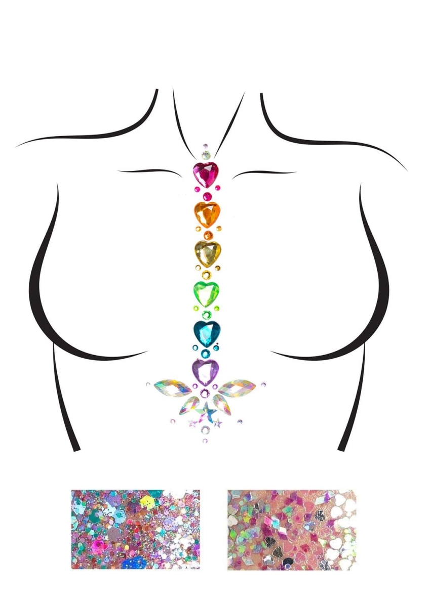 Picture of LegAvenue BODY014 10122 Adore Jewels Sticker, Multi Color - One Size