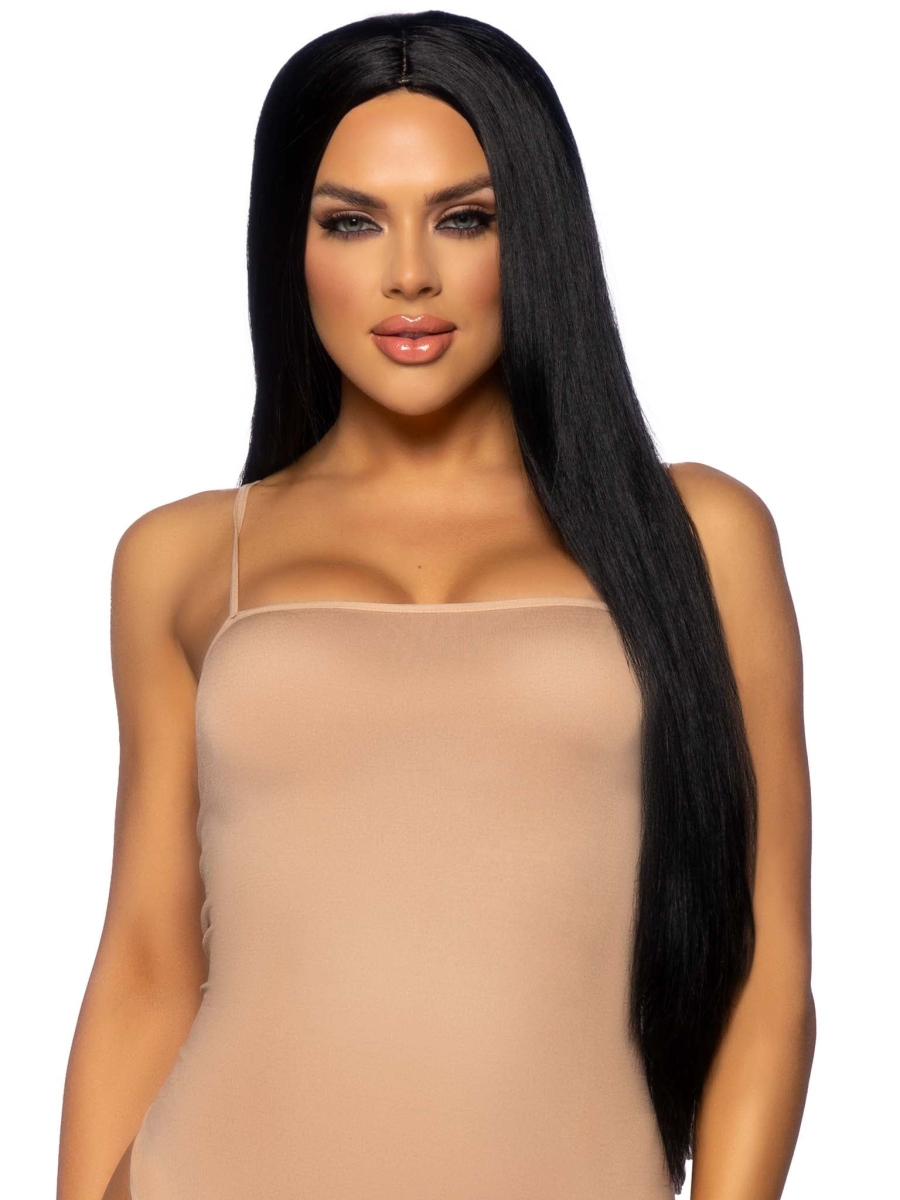 A2864 00122 Womens Long Straight Wig, Black - One Size Fits Most