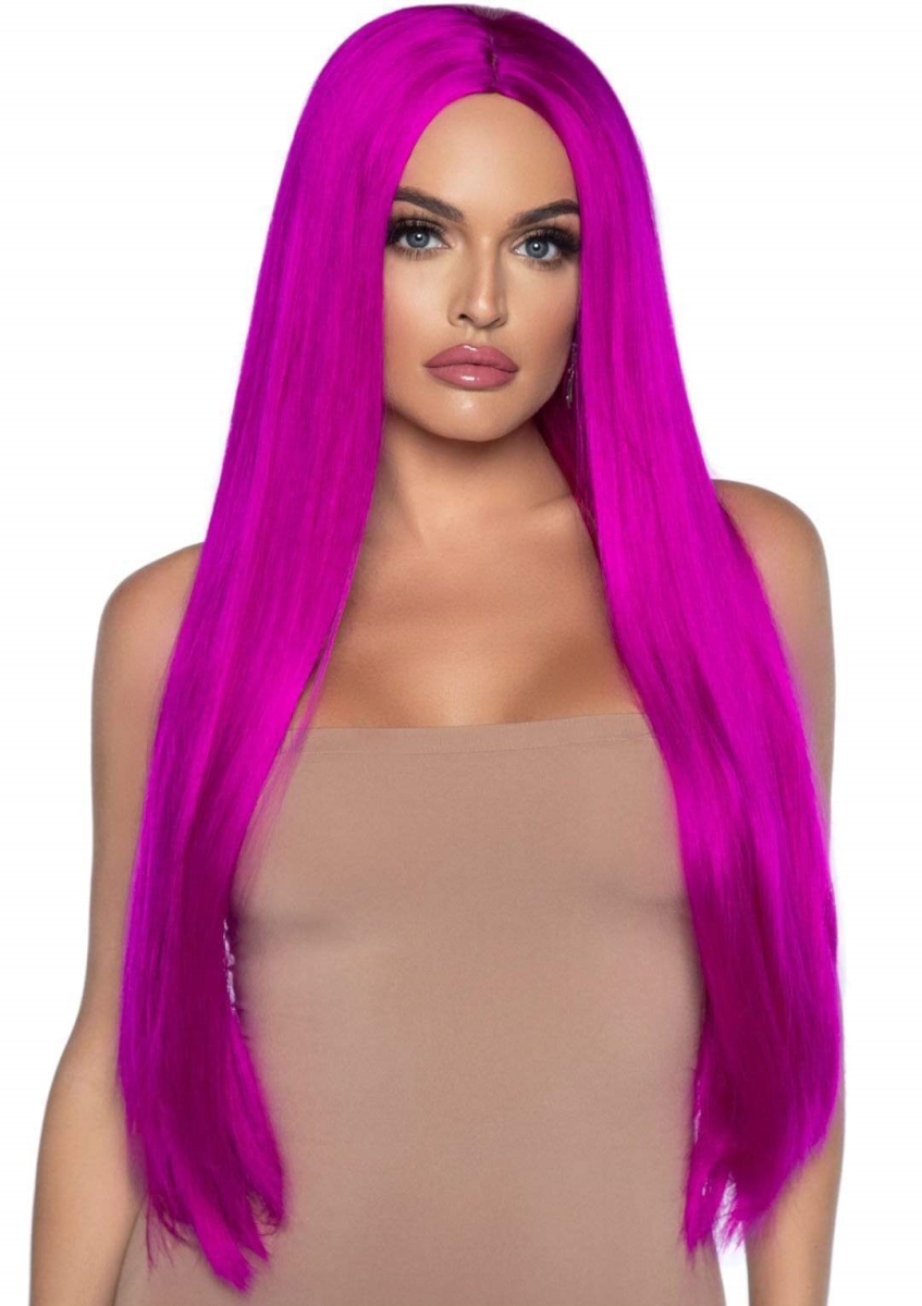 A2864 36922 Womens Long Straight Wig, Raspberry - One Size Fits Most