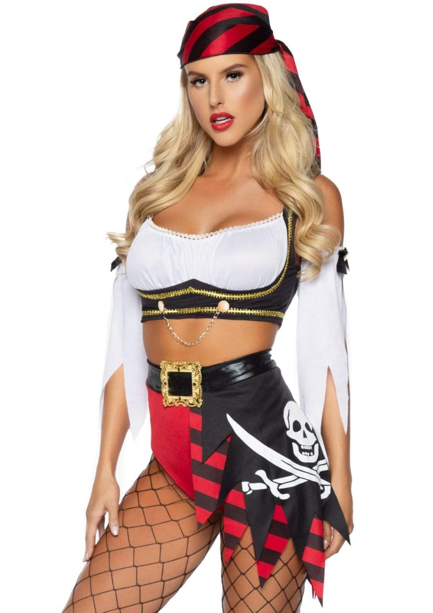 86906 10101 Womens Wicked Pirate Wench Costume, Multi Color - Small - 4 Piece