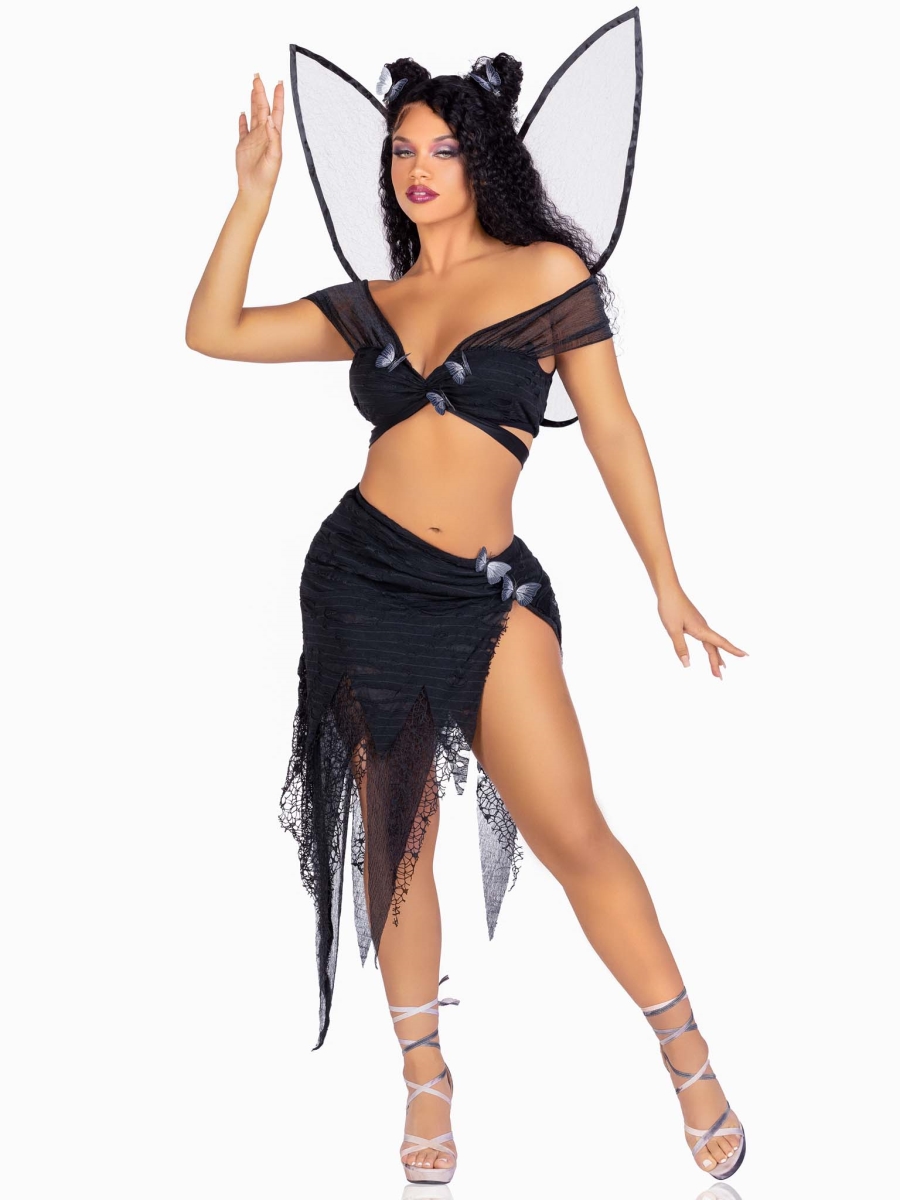 87190 00102 Womens Dark Fairy Costume, Black - Medium - 4 Piece