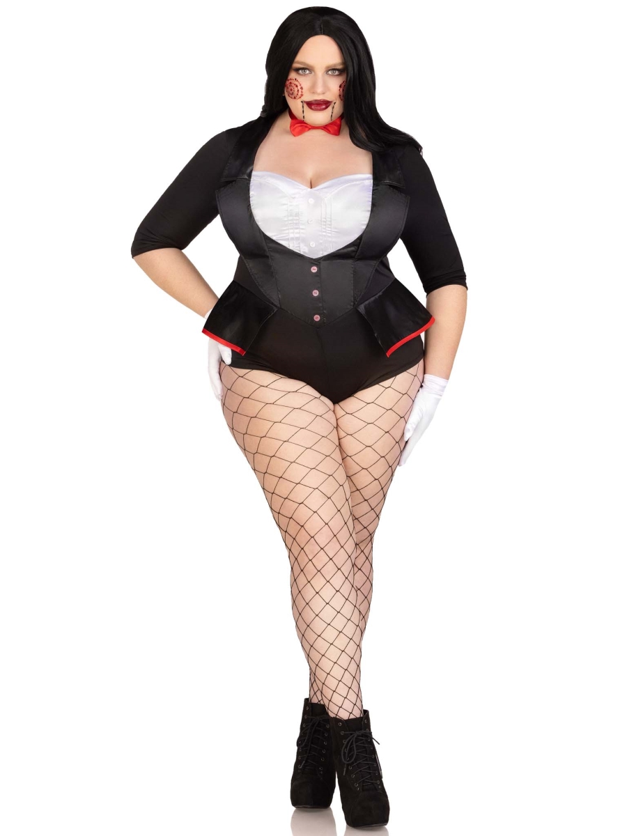87154X 00709 Womens Pretty Puppet Costume, Black & White - 3X-4X - 4 Piece