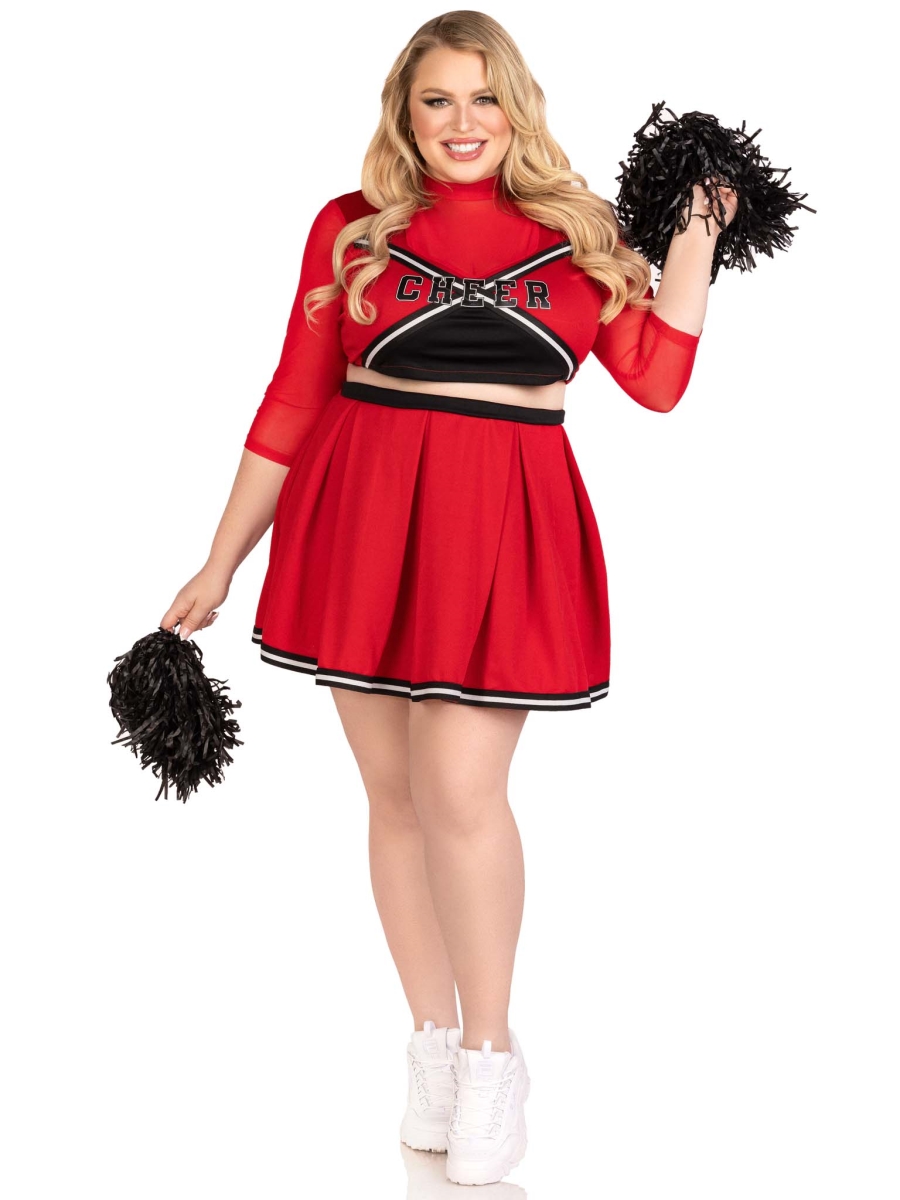 Picture of Leg Avenue 86895X 00308 Womens Varsity Babe Costume, Red - 1X-2X - 3 Piece