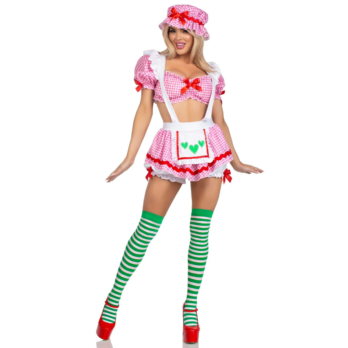 87233 00504 3 Piece Berry Babe Gingham Costume Set - Pink - Extra Large