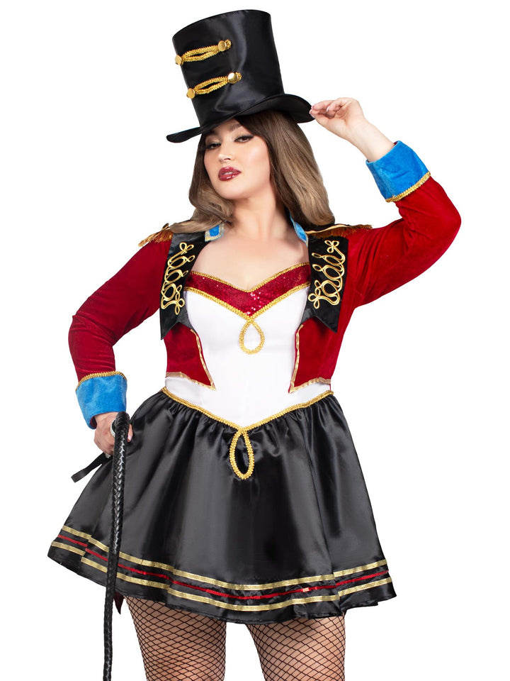 87163X 10109 Plus Classic Ringmaster Costume, Multi Color - 3X-4X