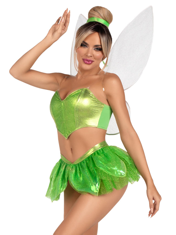 87229 12602 Rebel Fairy Costume, Green - Medium