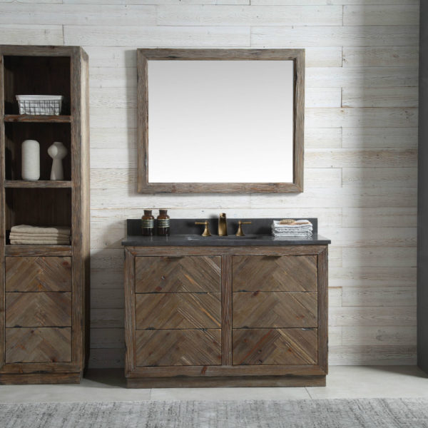 Legion WH8548 34.1 x 22 x 48 in. Brown Wood Sink Vanity Match with Marble Top - No Faucet -  Legion Furniture