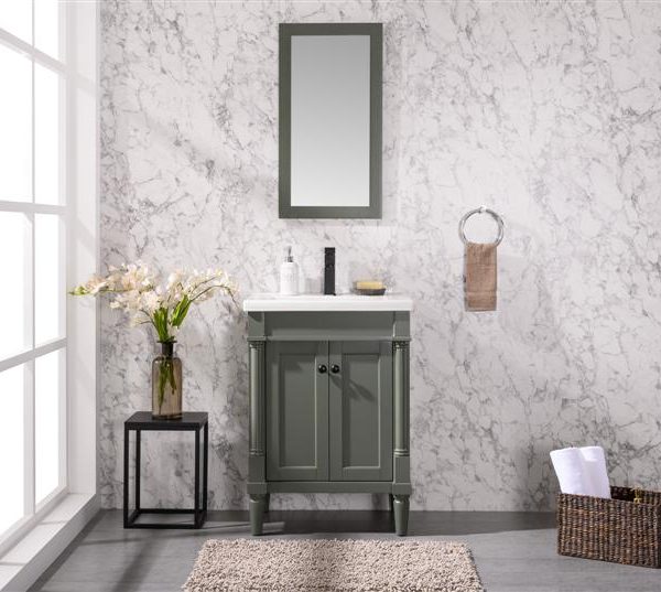 24 in. Sink Vanity, Vouge Green