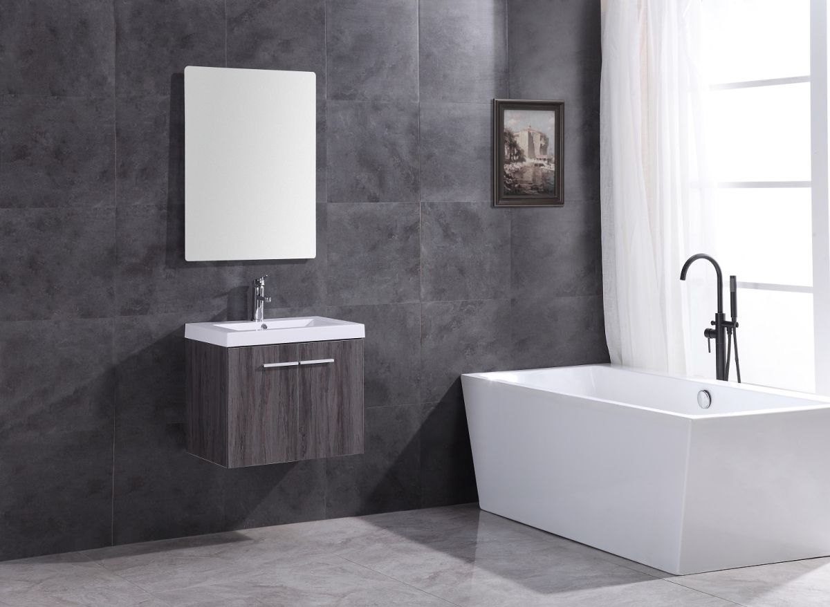 24 in. Bathroom Vanity without Mirror, PVC - Brown